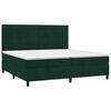 vidaXL Cama box spring con colch&oacute;n terciopelo verde oscuro 200x200 cm