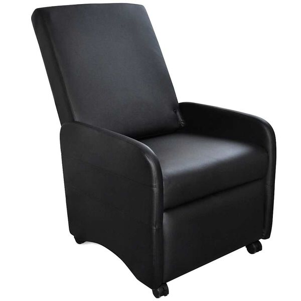 vidaXL Sillón plegable de cuero sintético negro