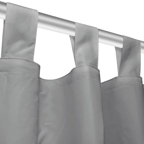 vidaXL Cortinas de micro-raso con bucles 2 unidades 140x225 cm gris