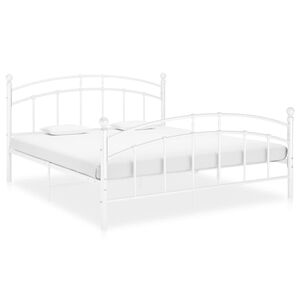 vidaXL Estructura de cama sin colch&oacute;n metal blanco 180x200 cm