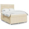 vidaXL Cama box spring con colch&oacute;n tela color crema 140x200 cm