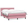 vidaXL Cama box spring con colch&oacute;n terciopelo rosa 140x210 cm