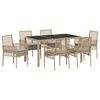 vidaXL Conjunto de Comedor de Jard&iacute;n 7 uds. Beige rat&aacute;n sint&eacute;tico