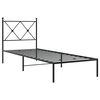 vidaXL Estructura cama sin colchón con cabecero metal negro 80x200 cm