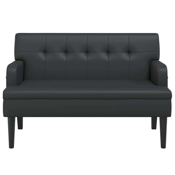 vidaXL Banco con respaldo negro 112x65,5x75 cm Cuero sintético