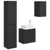 vidaXL Juego de muebles de ba&ntilde;o 3 uds. Negro 33 x 34,5 x 160 cm