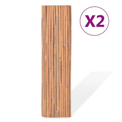 vidaXL Vallas de bambú 2 unidades 100x400 cm