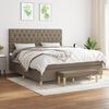 vidaXL Cama box spring con colch&oacute;n tela gris taupe 160x200 cm