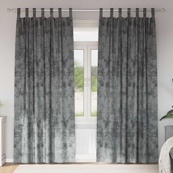 vidaXL Cortinas de Terciopelo 2 pcs Gris 225 x 140 cm Terciopelo