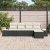 vidaXL Conjunto de sofá de jardín 5 pcs Negro ratán sintético