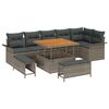 vidaXL Conjunto de sof&aacute;s de jard&iacute;n 9 uds. Gris rat&aacute;n sint&eacute;tico