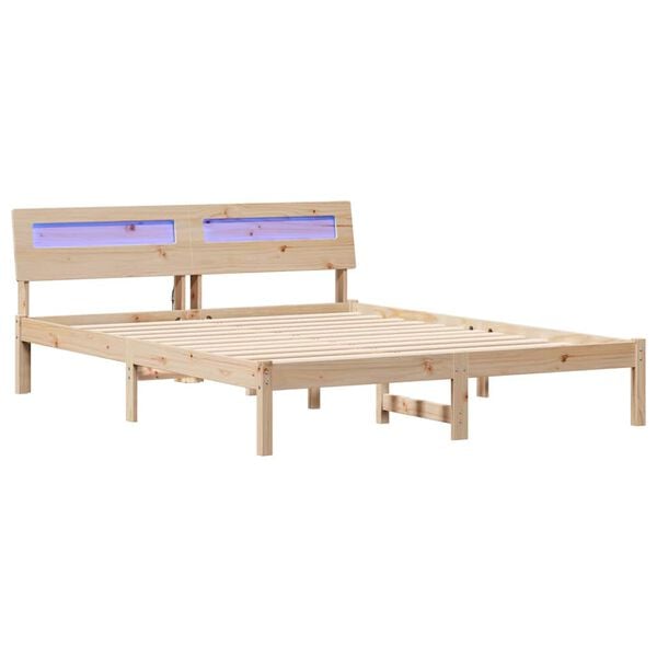 vidaXL Estructura de cama Marr&oacute;n 140 x 200 cm Madera de pino macizo