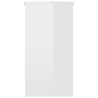 vidaXL Escritorio de madera contrachapada blanco brillo 80x40x75 cm