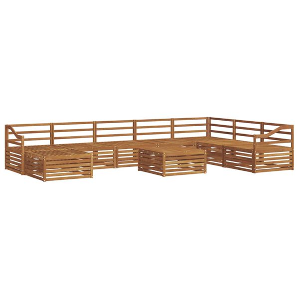 vidaXL Juegos de sof&aacute;s 9 pcs Natural Madera de Acacia S&oacute;lida