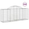 vidaXL Cestas de gaviones 10 uds forma de arco hierro 200x50x80/100 cm