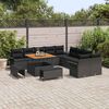 vidaXL Conjunto de sofás de jardín 13 pcs Negro ratán sintético
