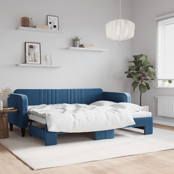 vidaXL Sofá cama nido terciopelo azul 80x200 cm