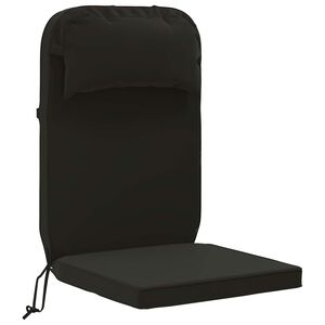 vidaXL Coj&iacute;n para tumbona de sol 100% Poli&eacute;ster Negro 55 x 124 x 5 cm