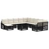 vidaXL Conjunto de sof&aacute;s de jard&iacute;n 12 uds. Negro y Blanco Crema