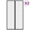 vidaXL Mosquiteras para puerta bloque magn&eacute;tico 2 uds negro 200x80 cm