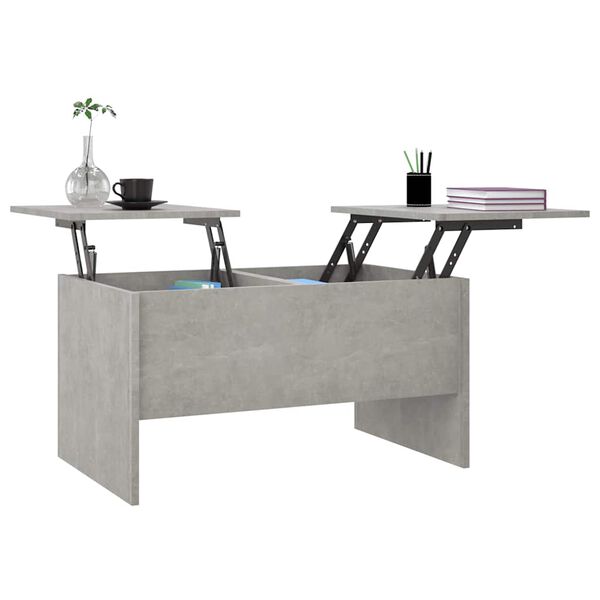 vidaXL Mesa de centro madera de ingeniería gris hormigón 80x50x42,5 cm