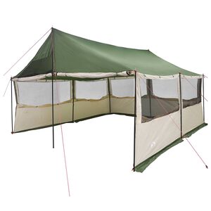 vidaXL Tienda Familiar Verde 450 x 400 x 265 cm Poli&eacute;ster y Acero