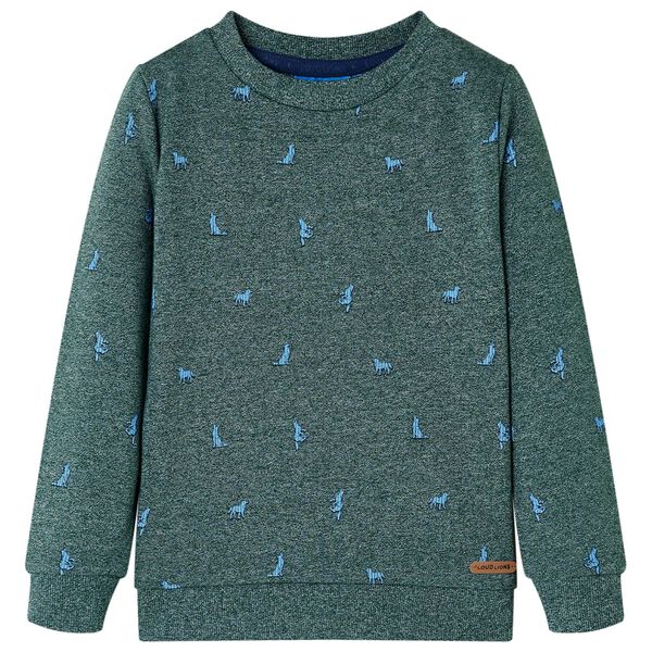 Sudadera infantil verde oscuro melange 128