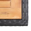 vidaXL Set comedor de jard&iacute;n 17 piezas y cojines rat&aacute;n sint&eacute;tico negro