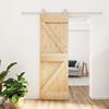 vidaXL Puerta corredera con herrajes madera maciza de pino 70x210 cm