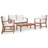 vidaXL Muebles de jard&iacute;n 4 piezas con cojines madera maciza de acacia