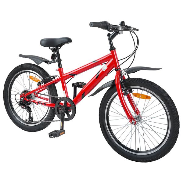 vidaXL Bicicleta Infantil 24 Pulgadas 6-Speed para 8-12 a&ntilde;os Rojo