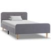 vidaXL Estructura de cama de tela gris claro 100x200 cm
