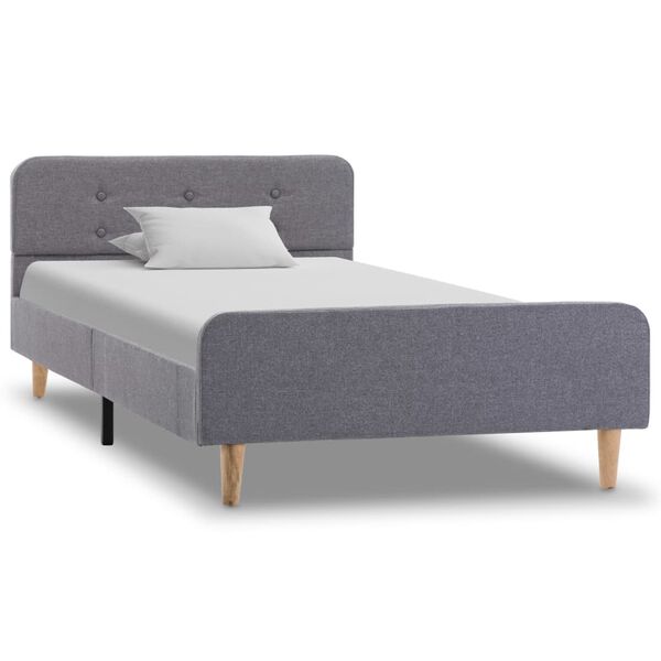 vidaXL Estructura de cama de tela gris claro 100x200 cm