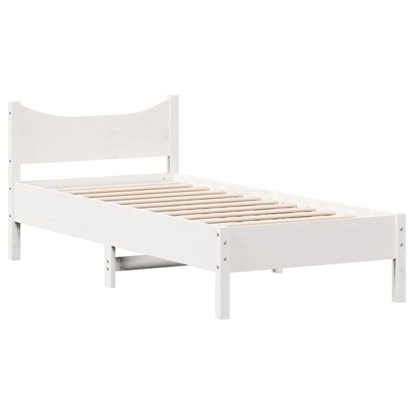 vidaXL Estructura de cama sin colch&oacute;n madera de pino blanca 90x200 cm