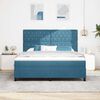 vidaXL Cama tipo Box Spring con colch&oacute;n Azul Oscuro 180 x 200 cm tela