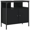 vidaXL Armario para lavabo de ba&ntilde;o madera ingenier&iacute;a negro 60x30x60 cm