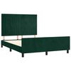 vidaXL Estructura cama sin colch&oacute;n terciopelo verde oscuro 140x200 cm