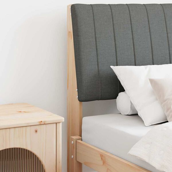 vidaXL Cabecero tapizado Gris oscuro 80 cm Madera de pino macizo