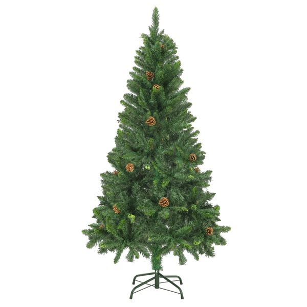 vidaXL Árbol de Navidad artificial con luces y piñas 150 cm