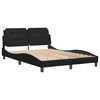 vidaXL Estructura de cama con LED sin colch&oacute;n Zadar negro 140x190 cm
