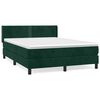 vidaXL Cama box spring con colch&oacute;n terciopelo verde oscuro 140x200 cm