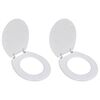 vidaXL Asiento inodoro con tapas 2 piezas MDF blanco