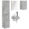 vidaXL Juego de muebles de ba&ntilde;o 5 pcs Gris Hormig&oacute;n