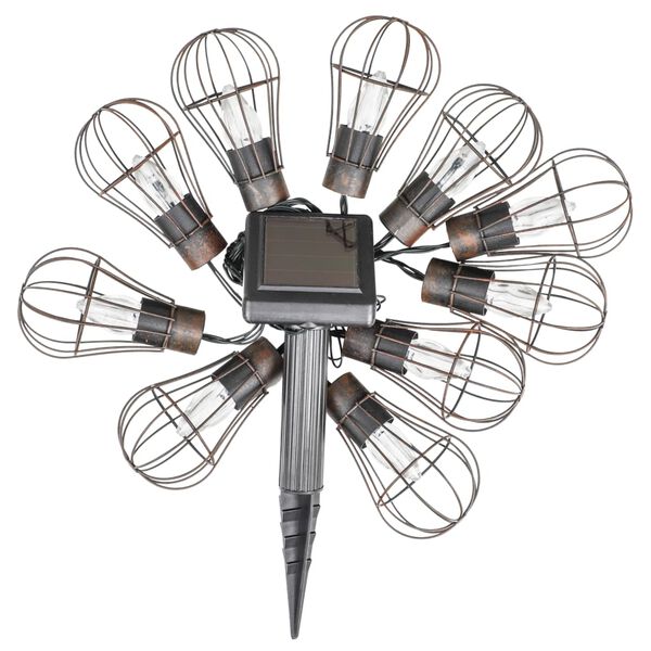 HI Cadena de bombillas LED solares de jard&iacute;n 10 uds 5,5 cm