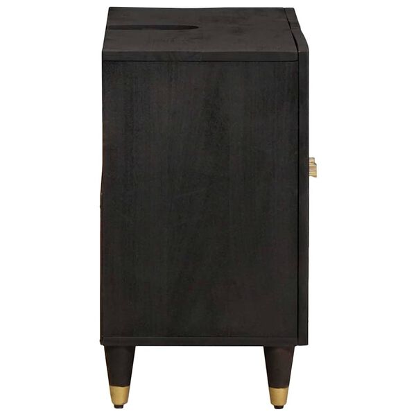 vidaXL Mueble de lavabo Negro 62 x 33 x 58 cm Madera de mango maciza