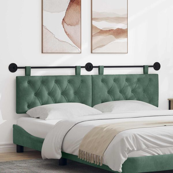 vidaXL Cabecera Colgante Verde Mar 170 x 55 x 7 cm Terciopelo