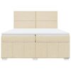 vidaXL Cama box spring con colch&oacute;n tela color crema 200x200 cm