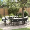 vidaXL Conjunto de Comedor de Jard&iacute;n 9 pcs Negro rat&aacute;n sint&eacute;tico