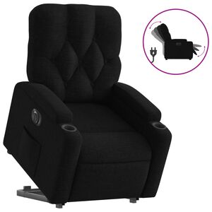 vidaXL Sill&oacute;n el&eacute;ctrico reclinable elevable de tela negro