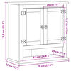 vidaXL Armario de ba&ntilde;o Corona madera maciza de pino 70x33x71,5 cm